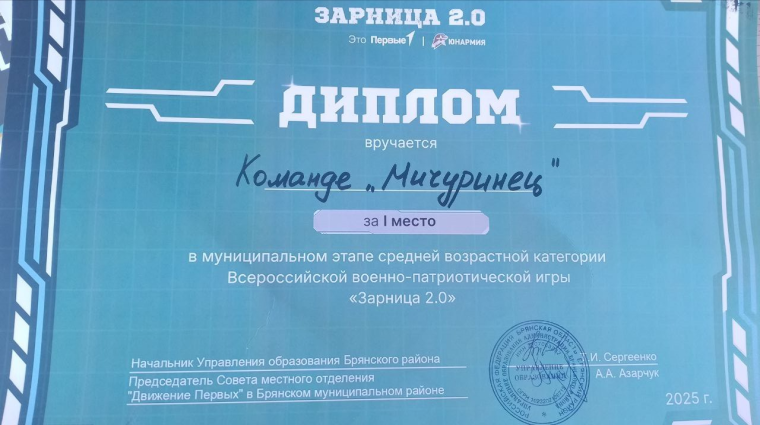 Зарница 2.0: Первые в районе!.